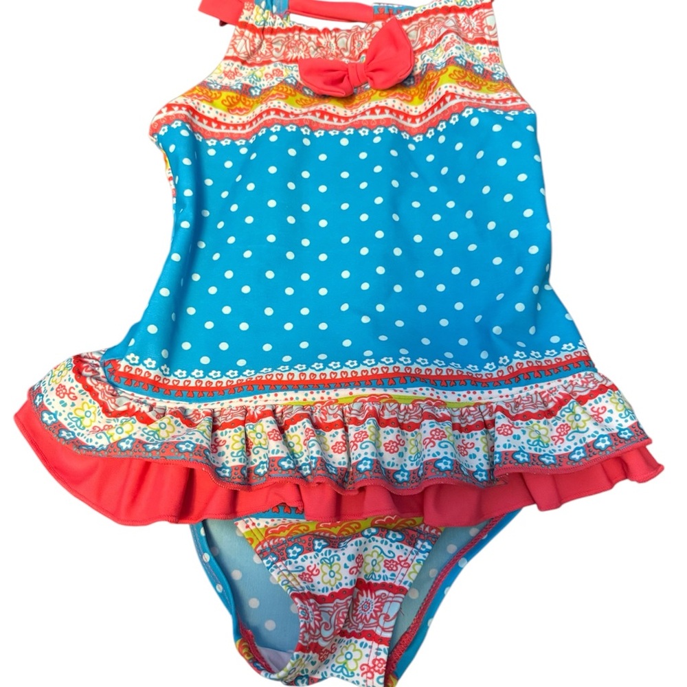 Kids Swimwear Polka Dot Blue and Red